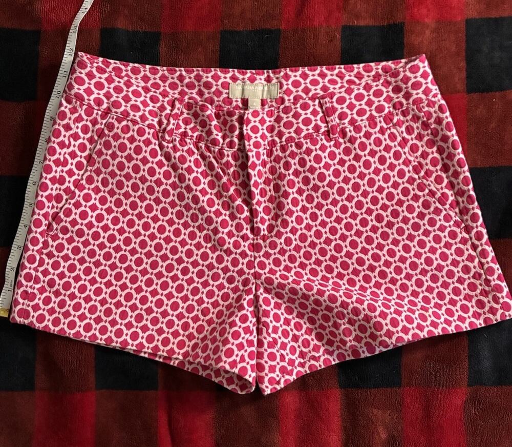 Banana Republic Women's Chino Shorts Size 6 Pink/white Pattern